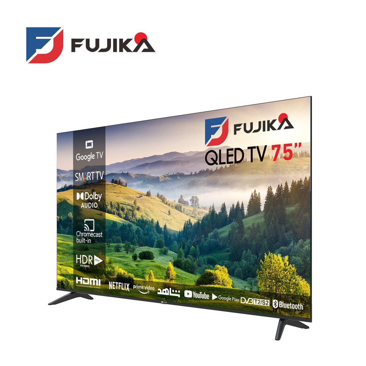 فوجيكا 75 بوصة QLED 4K تلفزيون ذكي بنظام جوجل و HDR  FJK-75KQGودولبي أتموس، تجربة سينمائية غامرة مع صور فائقة الوضوح وصوت محيطي مذهل.