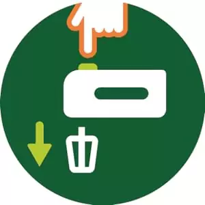 Large eject button to release beaters with one touch